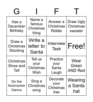 Christmas Bingo! Bingo Card