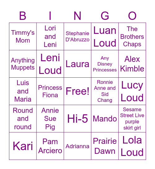 The Count Bingo Card