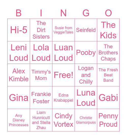 Telly Bingo Card