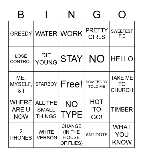 11/13- Round One Bingo Card