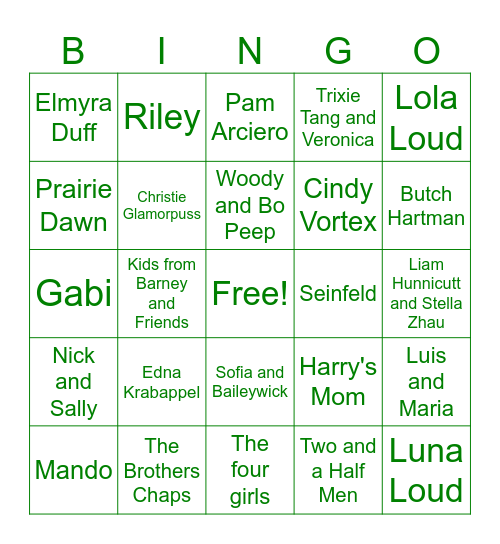 Sherlock Hemlock Bingo Card