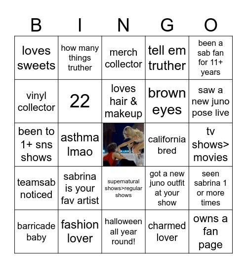 sab bingo Card