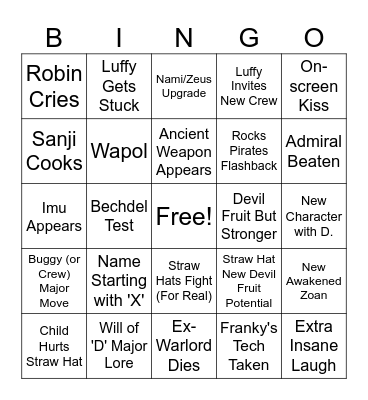 Egghead Bingo Card