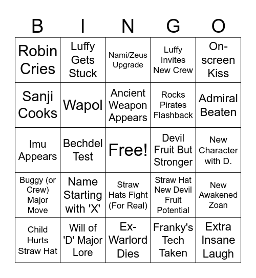 Egghead Bingo Card