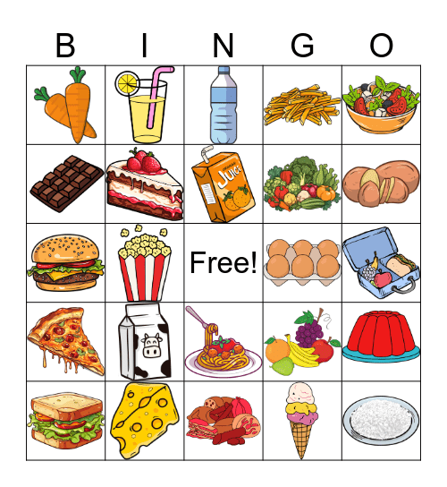 Food Bingo Card