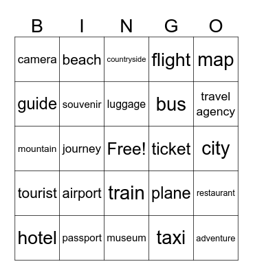 Bingo - Travelling Bingo Card