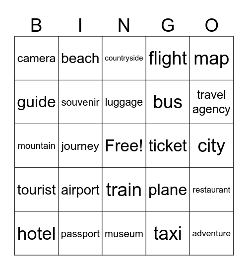 Bingo - Travelling Bingo Card