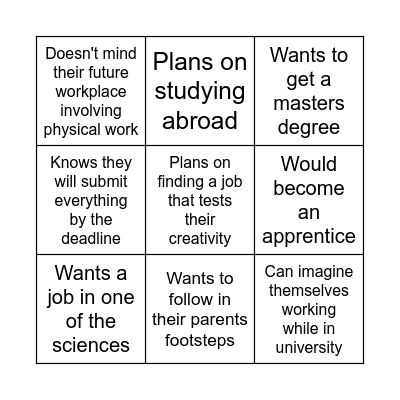 Find someone who... Bingo Card