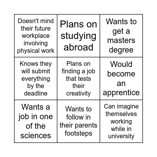 Find someone who... Bingo Card