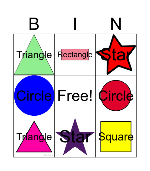 SHAPES Bingo Card