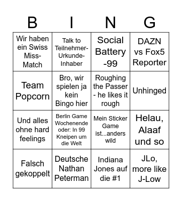 Football BroCasters Bingo Card