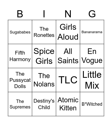 Girl Groups! Bingo Card