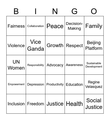 Empowerment Bingo: Equality for All Bingo Card