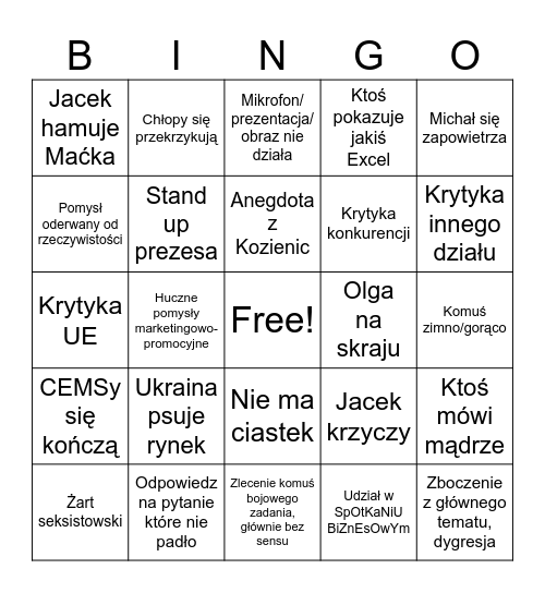 Wielkie spotkanie Bingo Card
