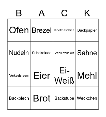 Back-Bingo Card