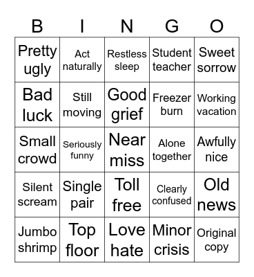 Idiom BINGO! Bingo Card
