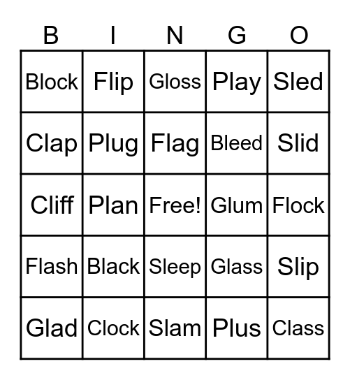L-blends Bingo Card