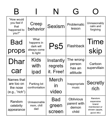 Meadow Dhar Bingo Card