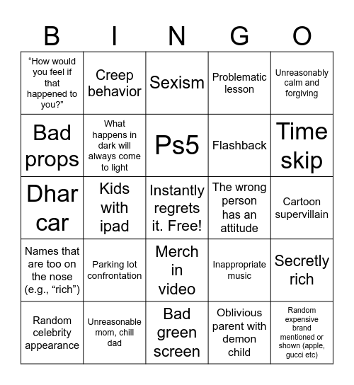 Meadow Dhar Bingo Card