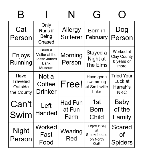 Get To Know You Bingo Card