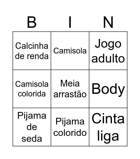 Chá da Manu Bingo Card