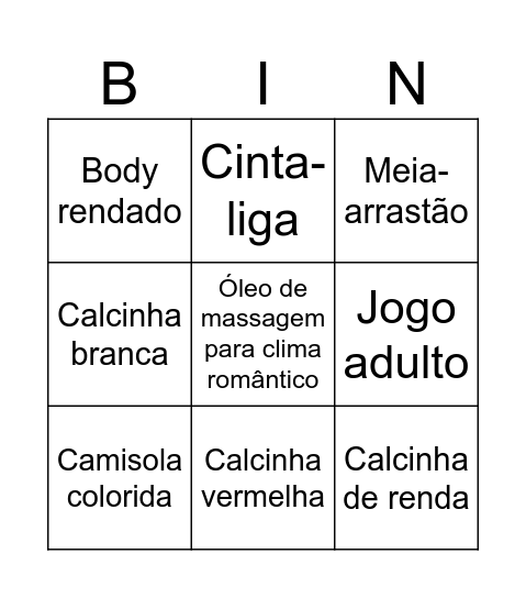 Chá da Manu Bingo Card