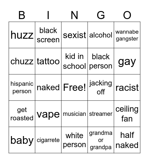 omegle Bingo Card