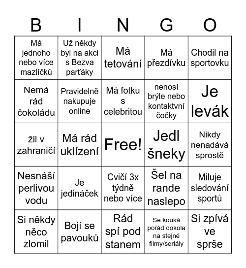 GET TO KNOW :) Bingo Card