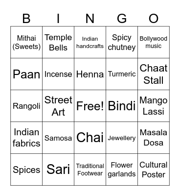 Devon Street Cultural Walk Bingo Card