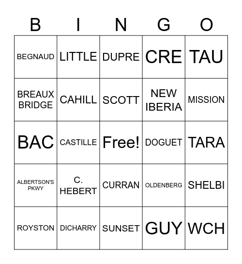 LPG CALL CENTER Bingo Card