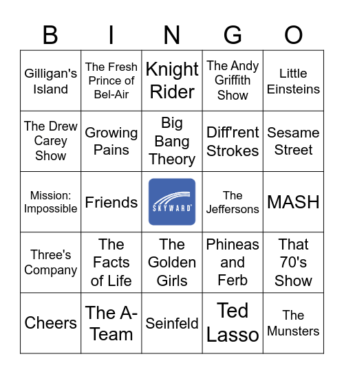 TV Theme Songs Bingo Card