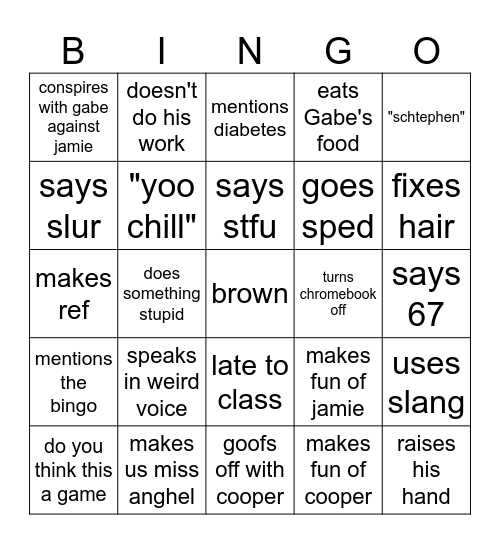 Hoyt Bingo Card