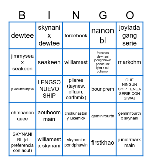 GMMTV 2026 DELULU VER BL Bingo Card