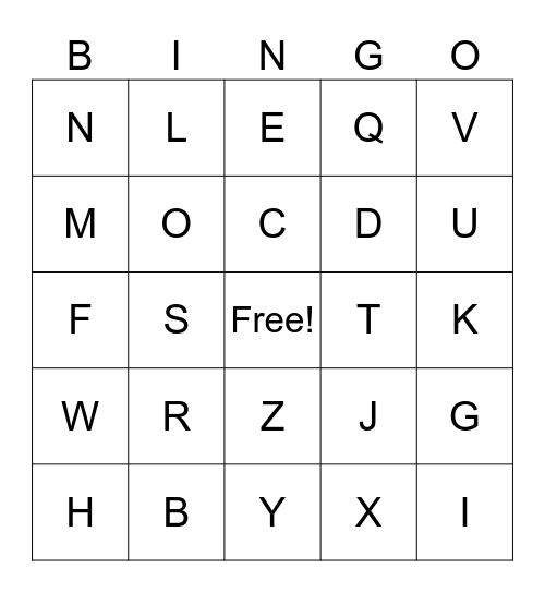 ABC BINGO Card
