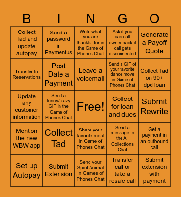 Thanksgiving Bingo Card