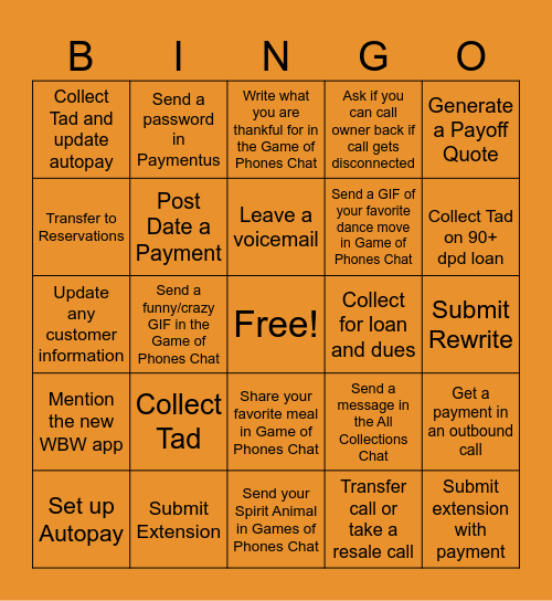 Thanksgiving Bingo Card