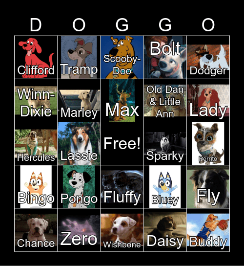 Dogs Bingo Card
