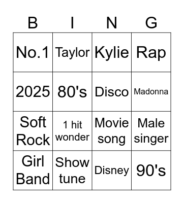 Karaoke Queeeeeens Bingo Card