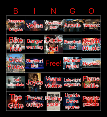 Stranger Things 2 Bingo Card