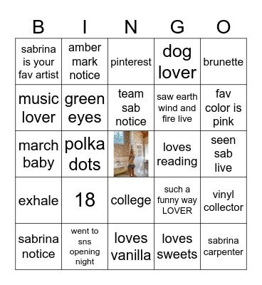 kiersten’s bingo! Bingo Card