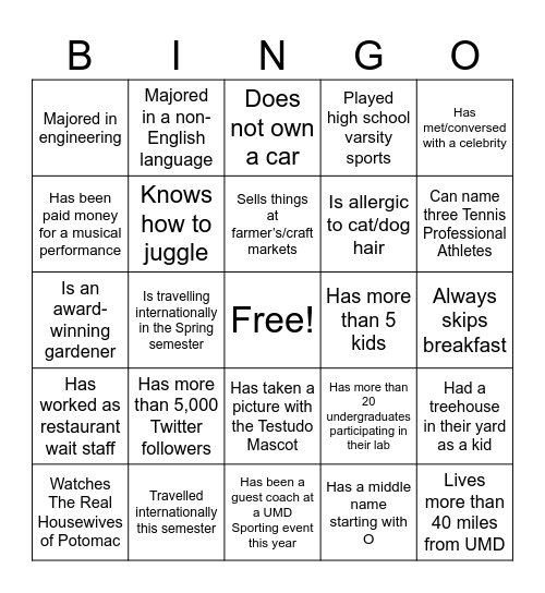 HQDM BINGO Card