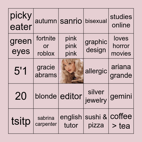 ari's bingo <3 Bingo Card