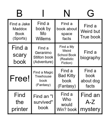 LIBRARY Bingo Card