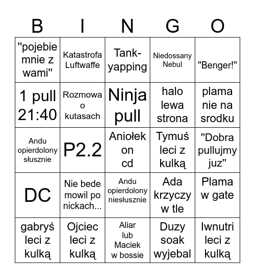 Sequel Bingo Demencjusz Bingo Card