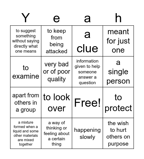 Book 3 Lesson 9 Bingo Card