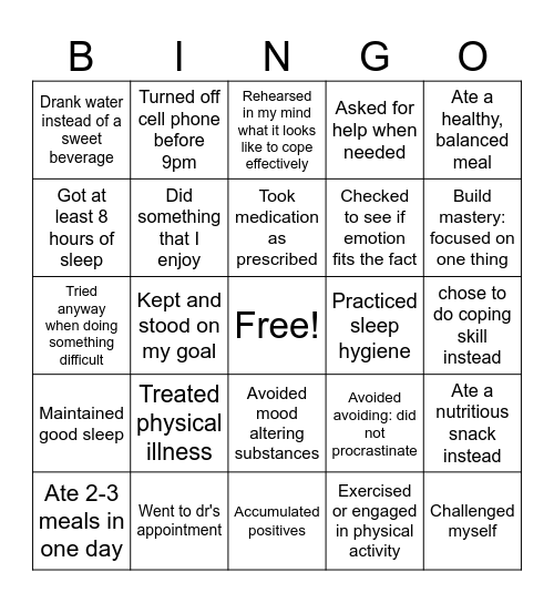 DBT ABC PLEASE Bingo Card