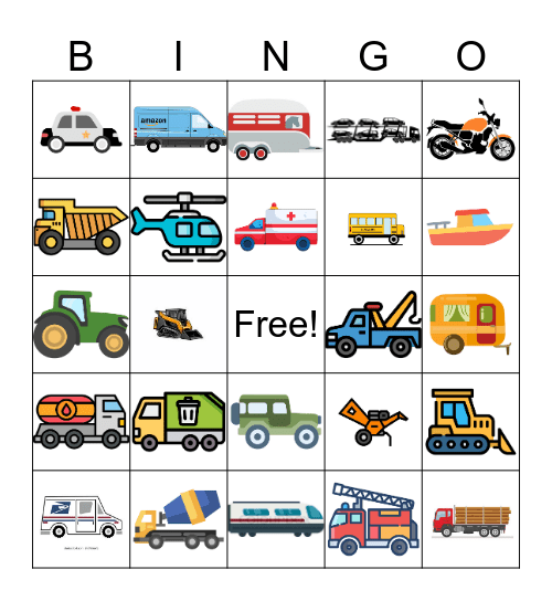 Car Bingo Card