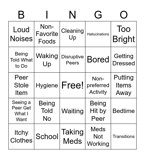 Angry Triggers Bingo Card