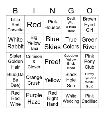 D4 - Something Colorful Bingo Card