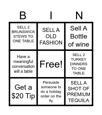 BBQ BINGO Card